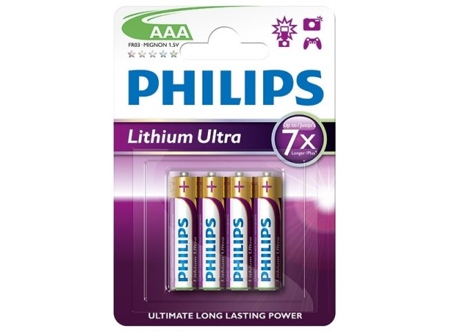 BATERI LITHIUM ULTRA PHILIPS FR03LB4A/10 AAA/4