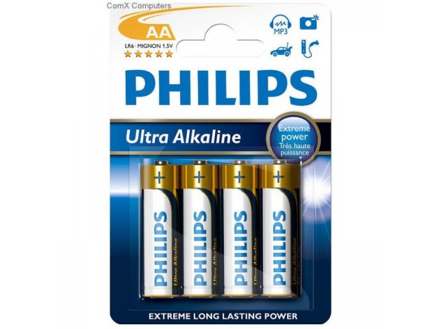 BATERI ULTRA ALKALINE PHILIPS LR6E4B/10 AA/4
