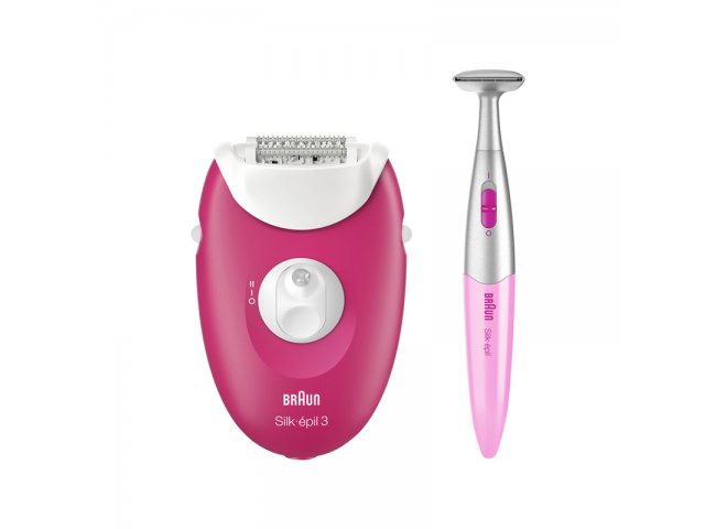 DEPILATOR BRAUN SE 3420 + BIKINI TRIMER RED LEG