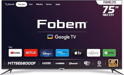TV LED FOBEM MT75EG8000F GOOGLE TV