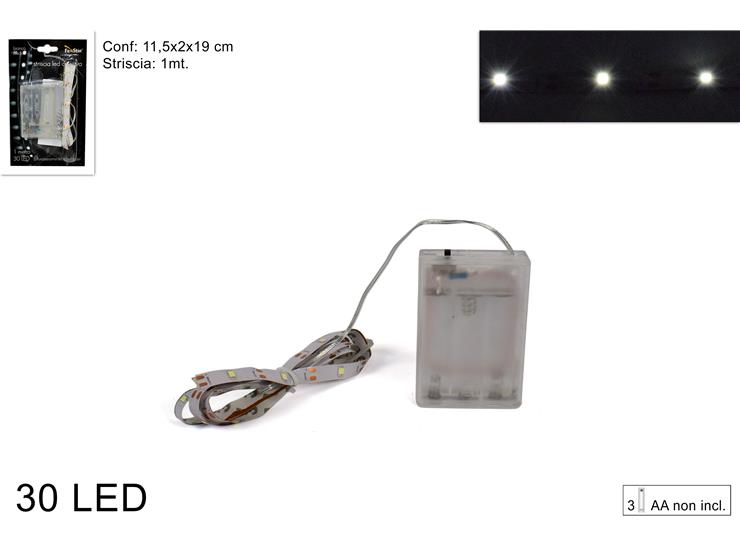 SSHIRIT NDRICUES ADESIV 1MT 30LED BATT E BARDHE E FTOHTE YC-3ST30/CW