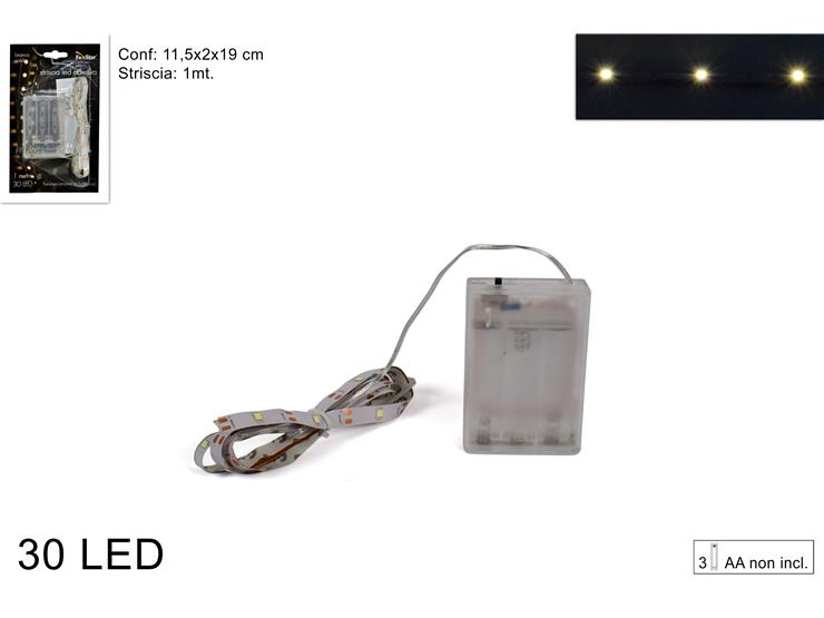 SHIRIT NDRICUES ADESIV 1MT 30LED BATT E BARDHE E NGROHTE YC-3ST30/WW